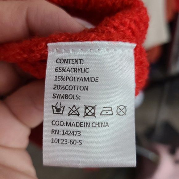 Grace & Lace Red Cotton Blend Knit Belle Sleeve Sweater Size S/M - Picture 12 of 14